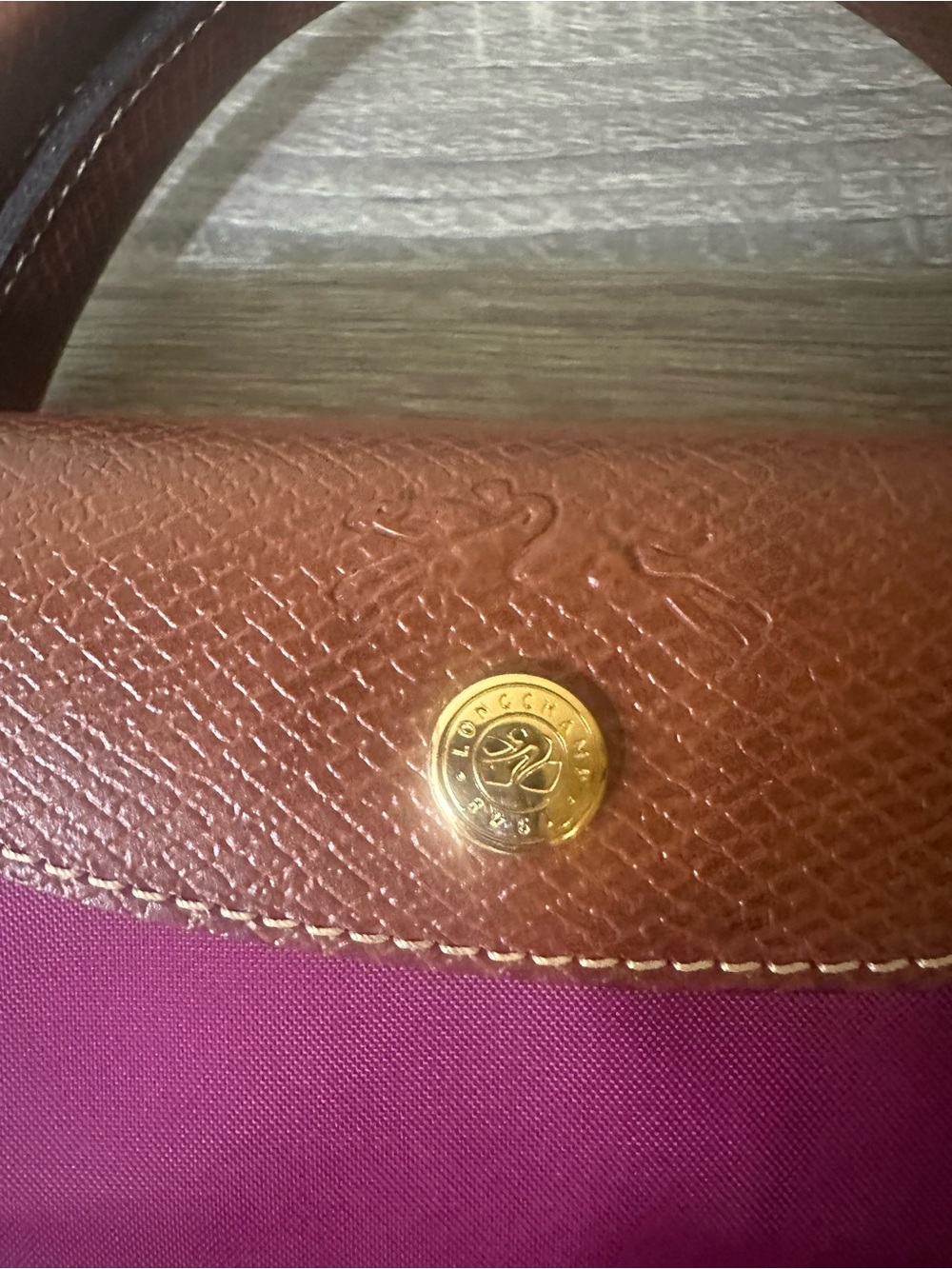 Longchamp le Pliage Burgundy - Nylon Fold-Out Bag, Travel, Large NWOT - Picture 7 of 7